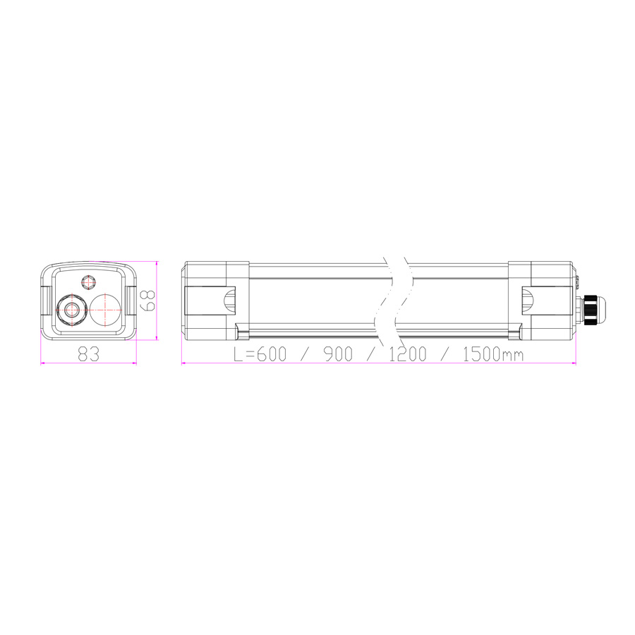 The waterproof structure of the LED tri-proof light housing